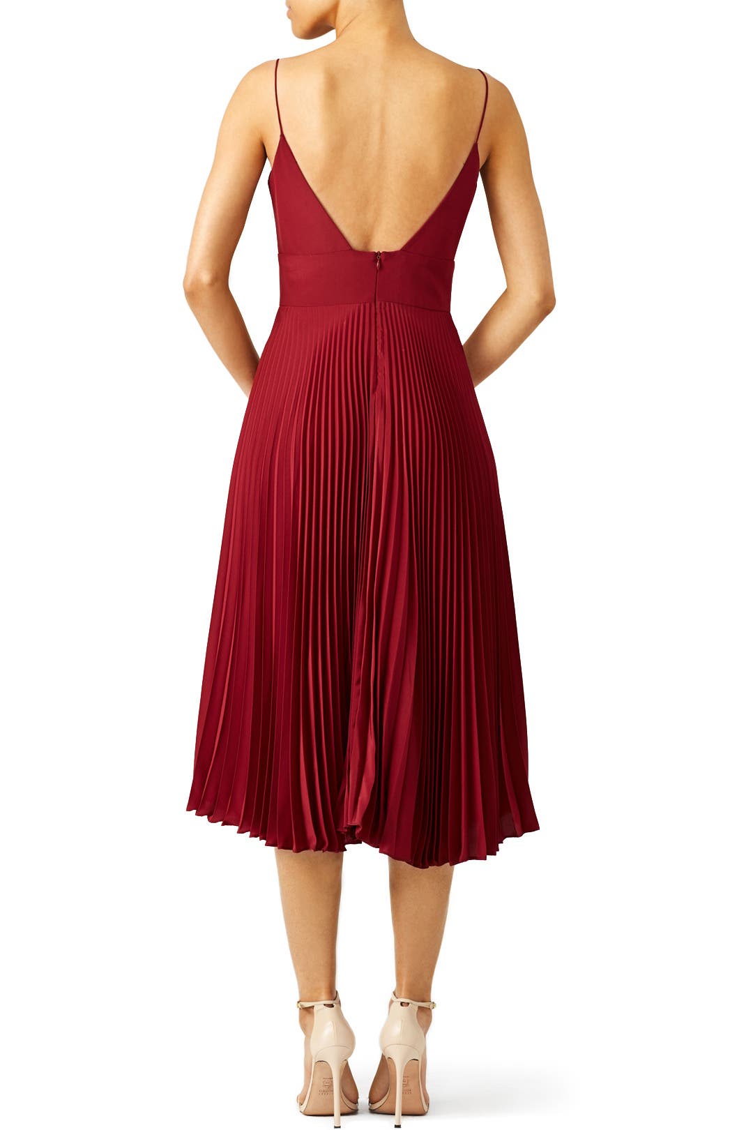 nicole miller pleated sweetheart dress
