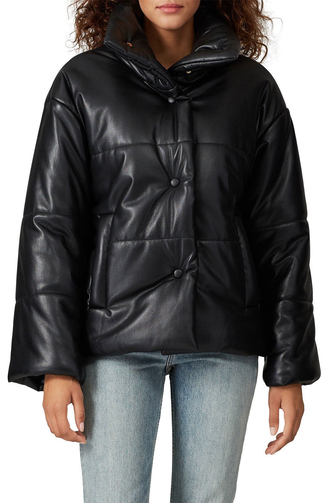 nanushka puffer jacket black