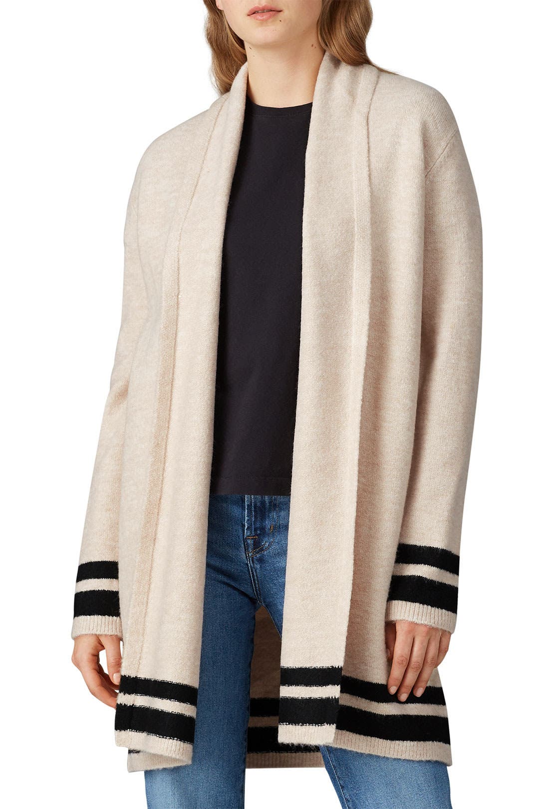 cupcakes and cashmere Womens Hank Striped Shawl Collar Cardigan cupcakes and cashmere Womens Hank Striped Shawl Collar Cardigan