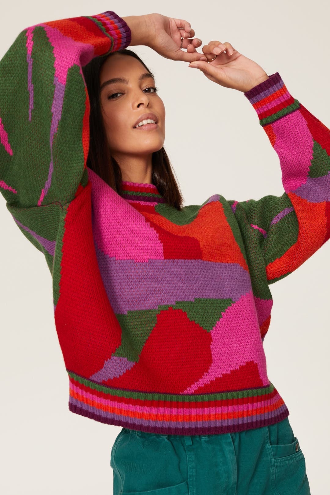 Abstract Scarf Sweater by FARM Rio for 