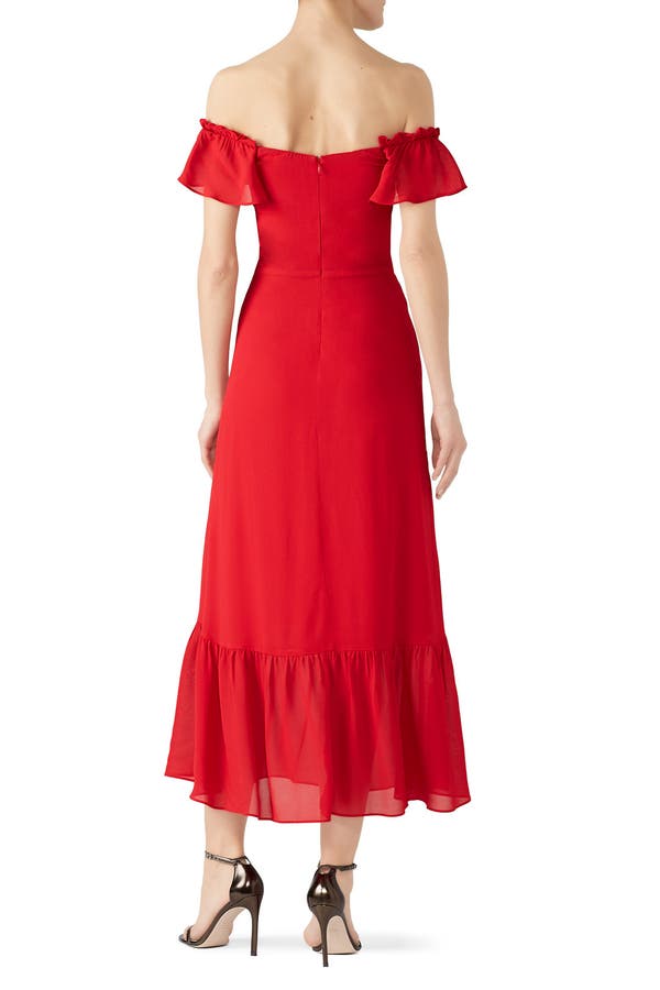 reformation butterfly dress red