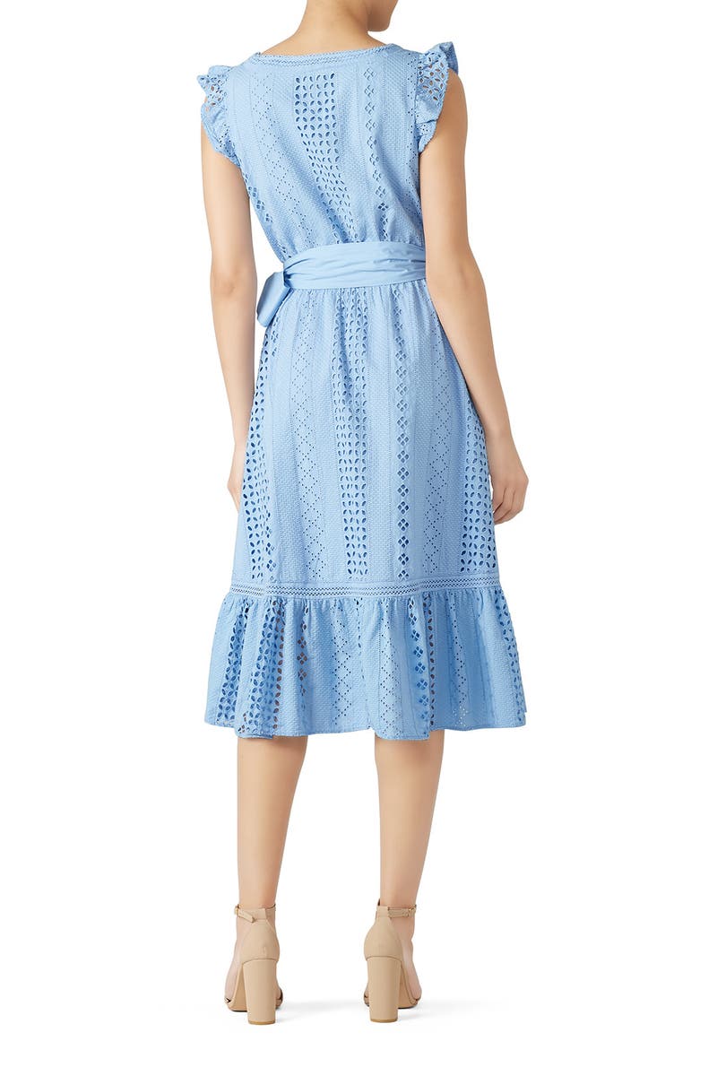 j crew midi wrap dress in allover eyelet
