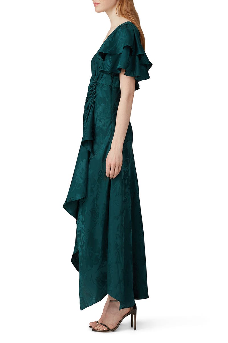 Tanya taylor green silk clementine dress Clearance