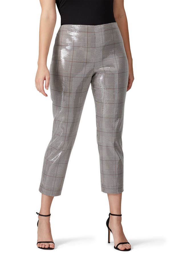 sequin plaid pants