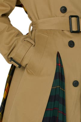 Multi Tartan Pleated Trench Coat by Monse for $390 | Rent the Multi Tartan Pleated Trench Coat by Monse for $390 | Rent the