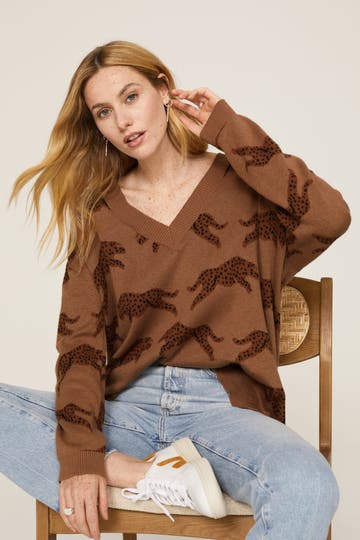 Gilligan Jumping Cheetah Sweater by 