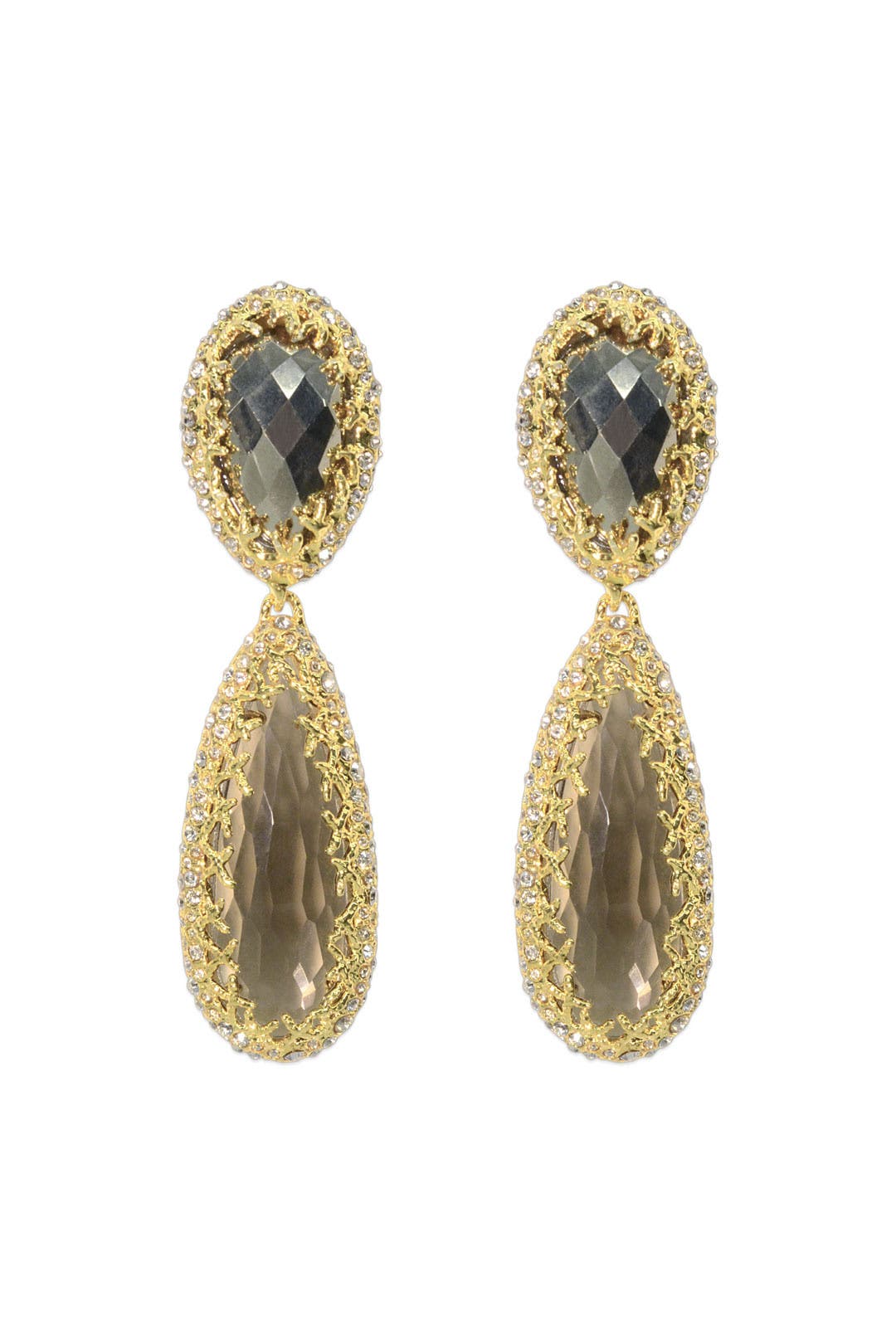 Pyrite Crystal Cave Earrings by Alexis Bittar