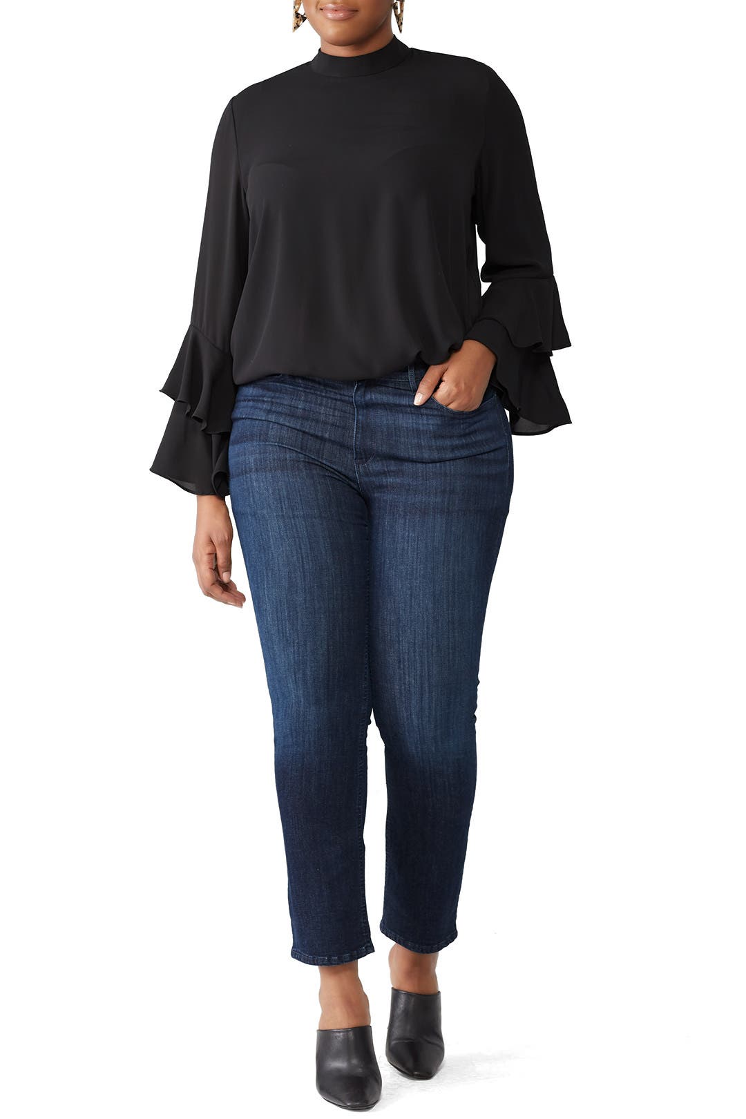 Black Dramatic Sleeve Top by ELOQUII for 30 Rent the Runway