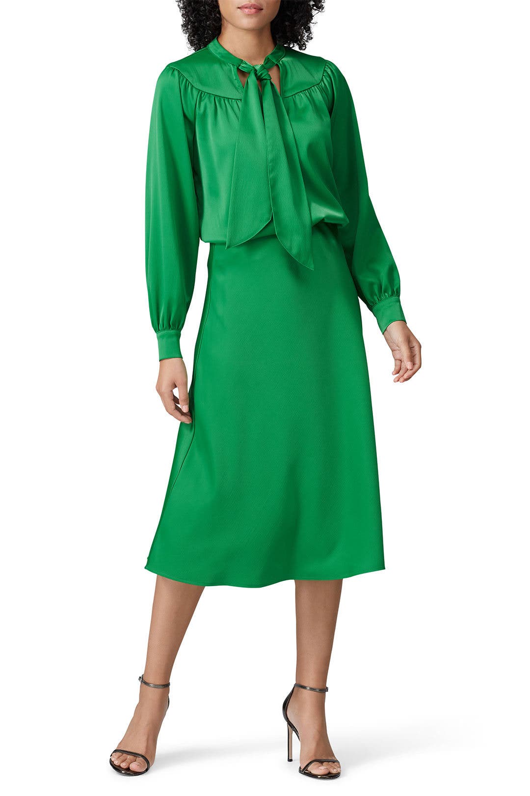 Green Tie Neck Blouse by Sweet Baby Jamie Rent the Runway