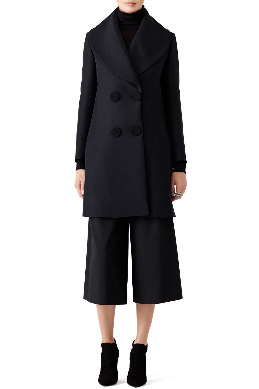 Black Shawl Collar Coat by DEREK LAM for 349 Rent the Runway