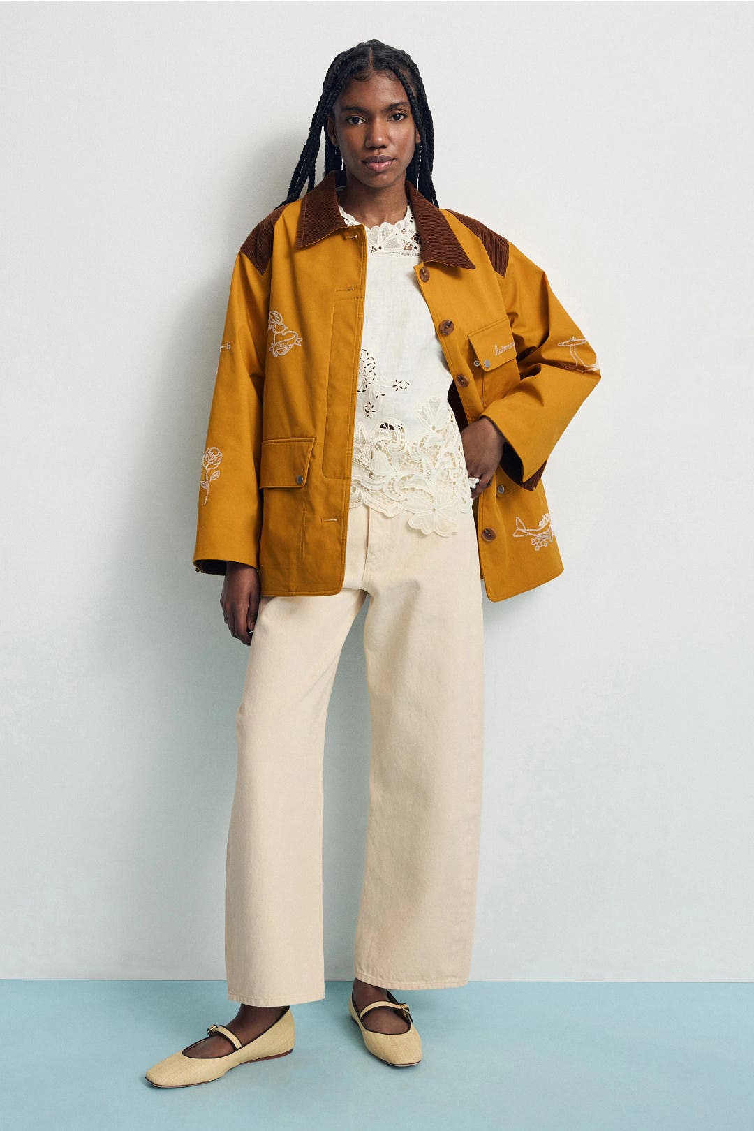 Addy Barrel Jeans- White