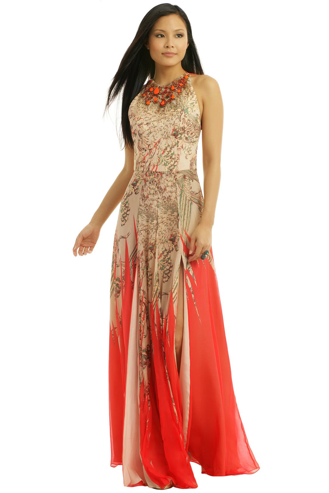 Coral Halter Getaway Gown by Matthew Williamson
