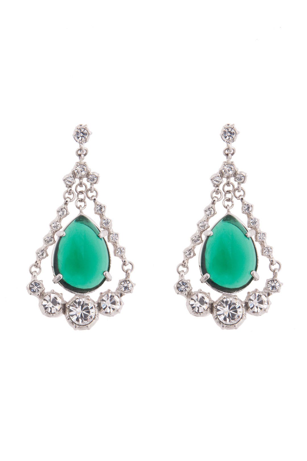 Emerald Eye Chandelier Earrings by Gerard Yosca