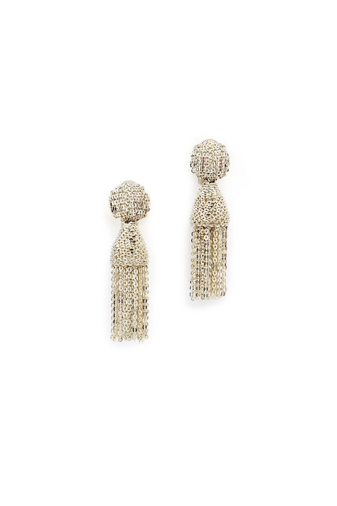 Mini Chain Tassel Earrings by Oscar de la Renta