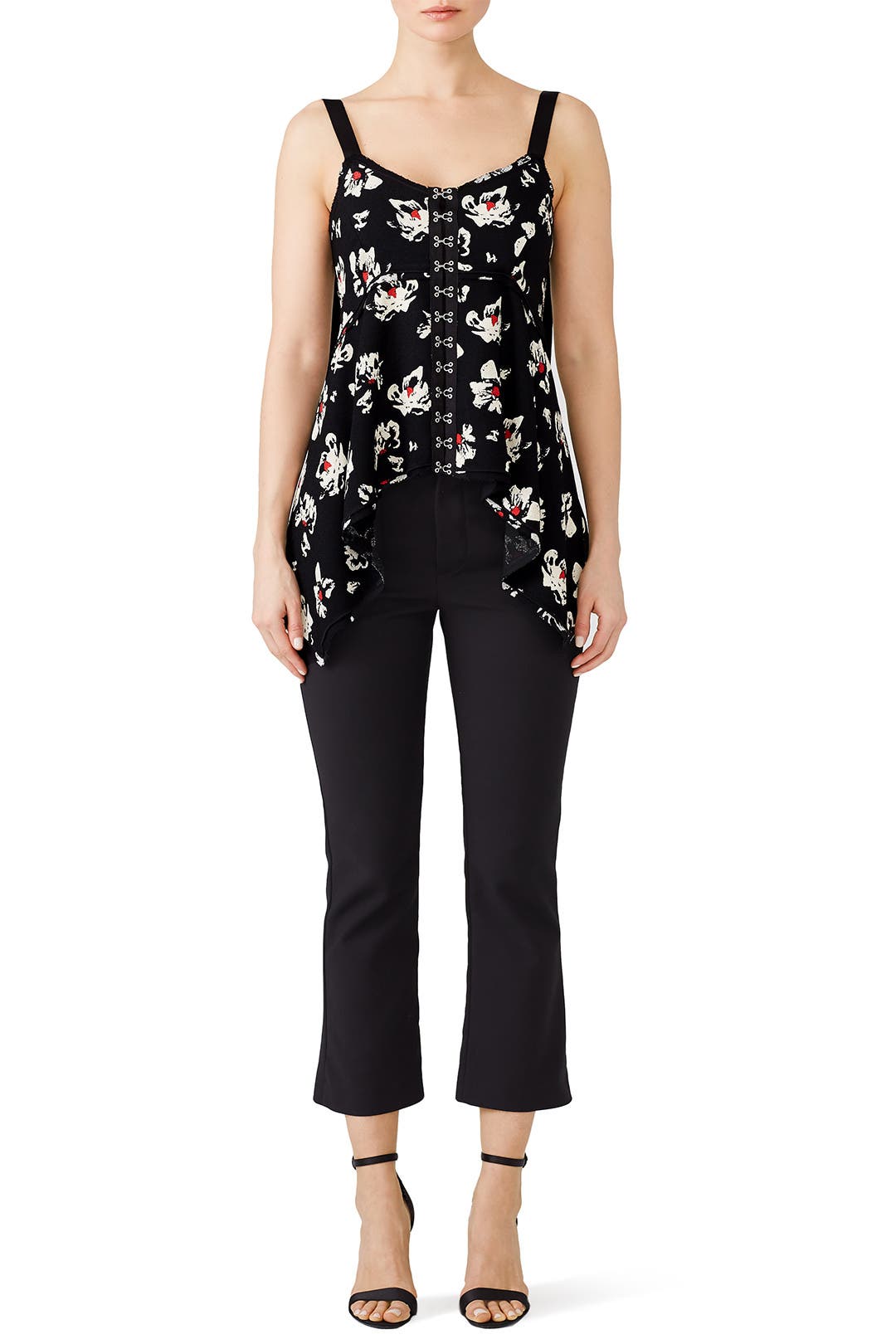 floral bustier long sleeve top