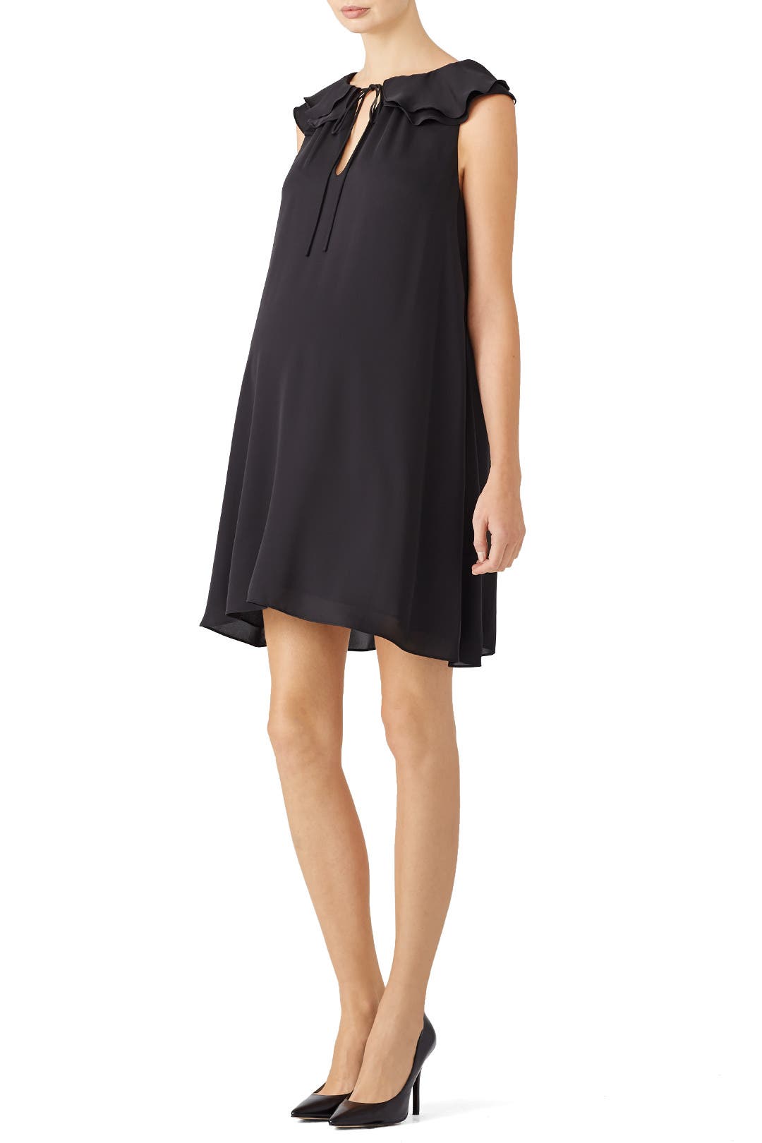 Rent The Runway Maternity Dresses Black Flutter Maternity Dress by Amanda Uprichard for $35 | Rent the Runway