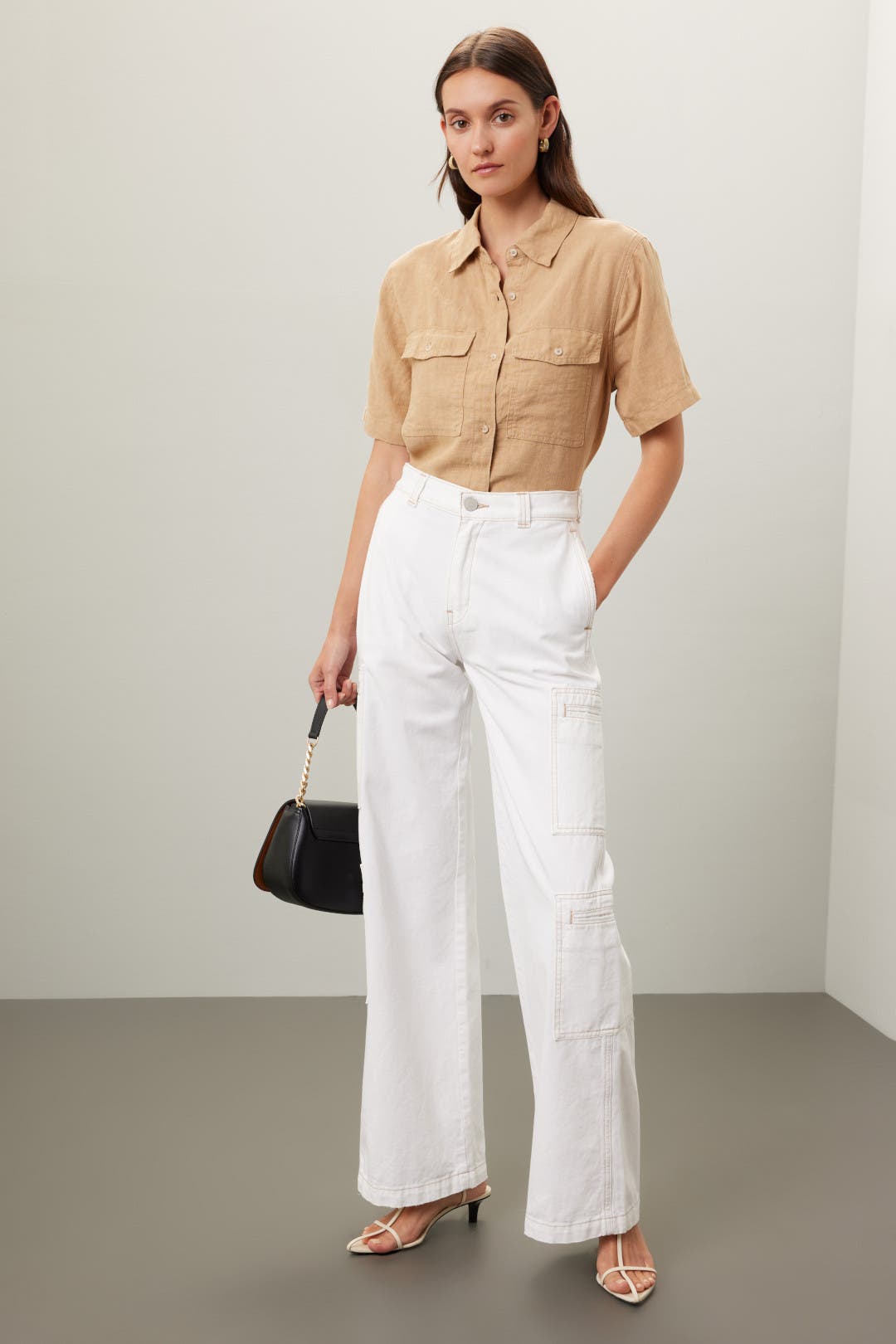 CLASSIC WHITE WELT POCKET WIDE LEG JEAN