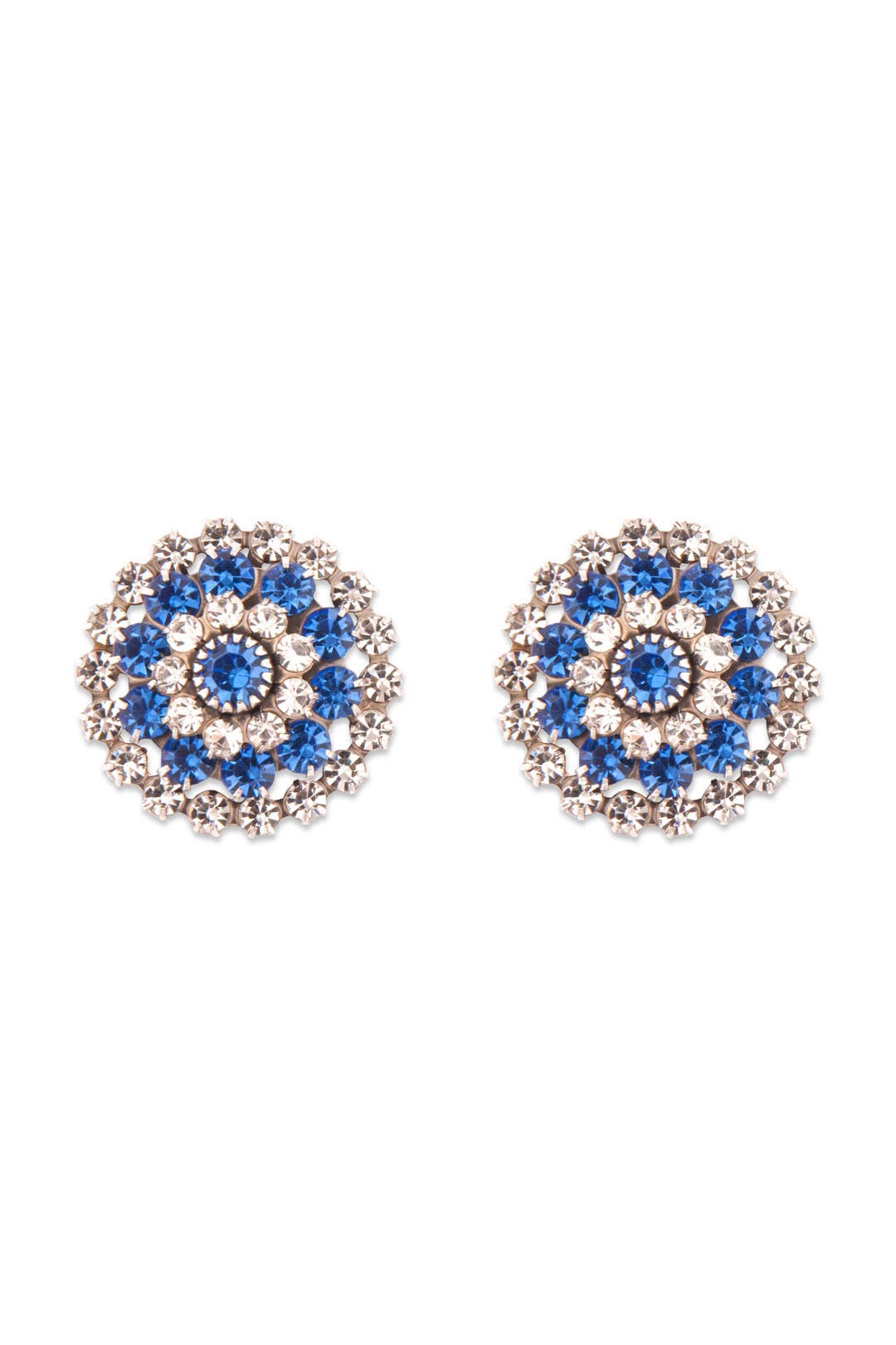 Crystalized Blue Mum Earrings by Janis Savitt