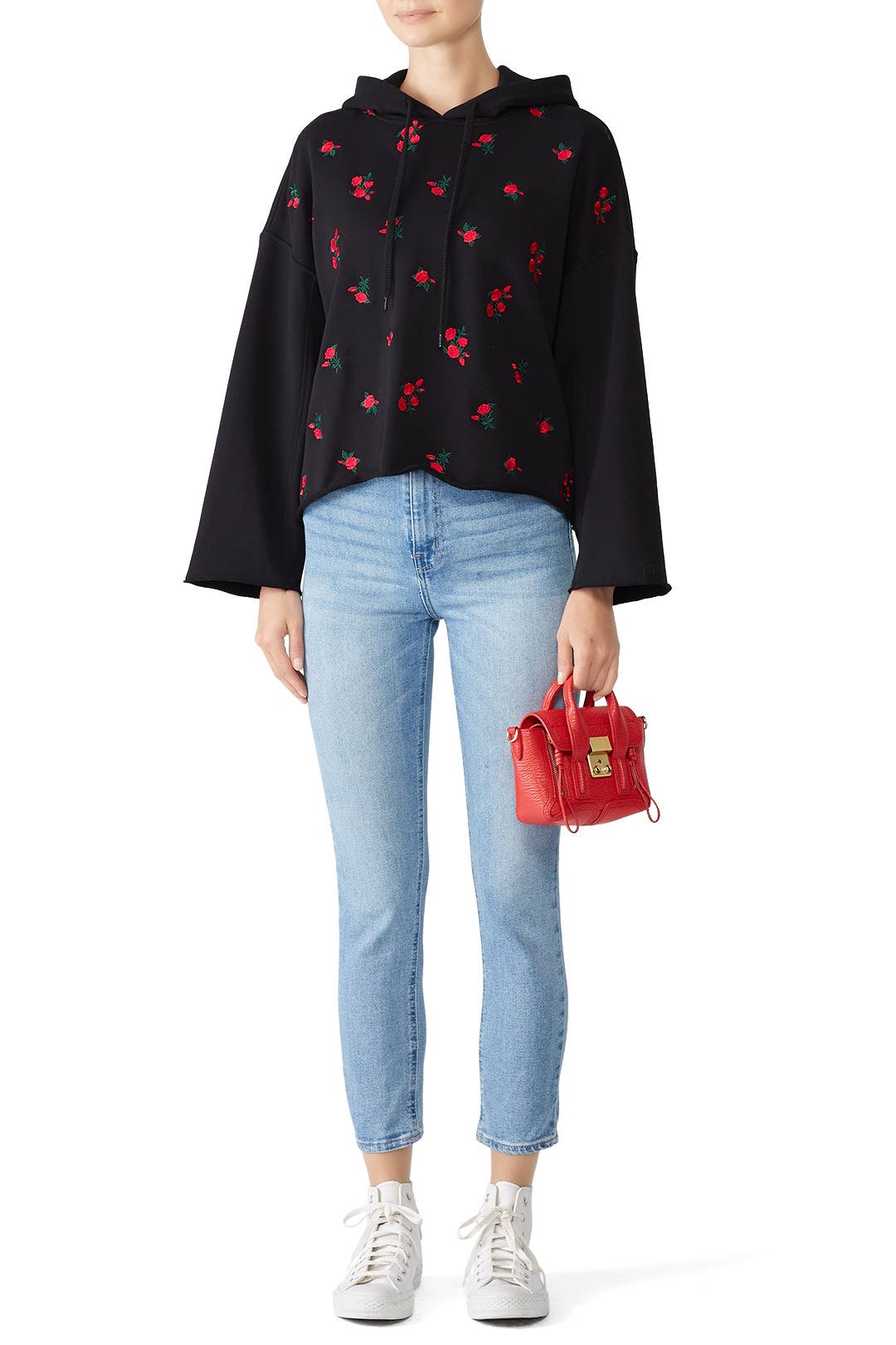 Black Floral Sweatshirt by Philosophy di Lorenzo Serafini Rent the Runway