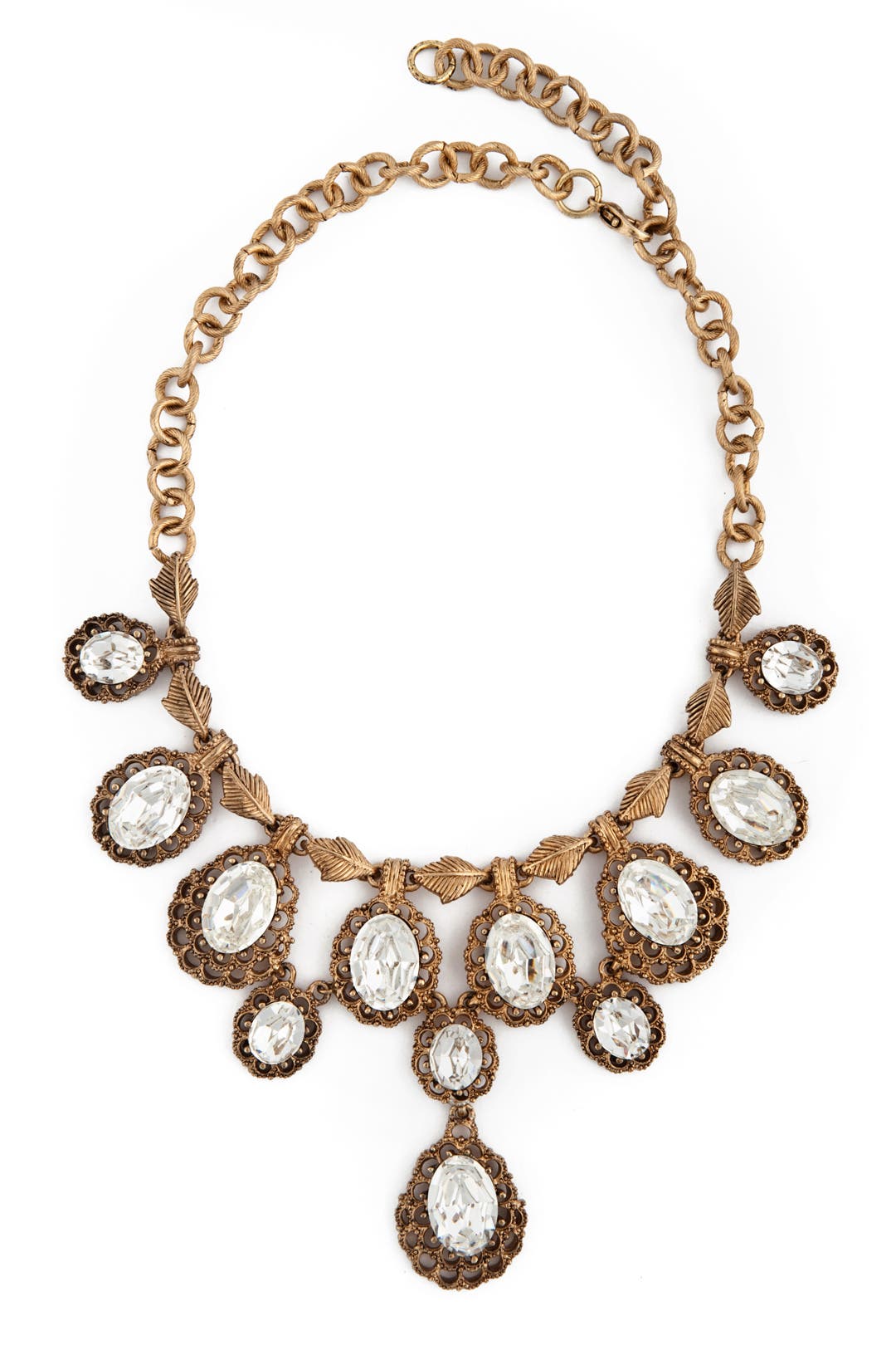Antique Cascading Crystal Necklace by Ciner