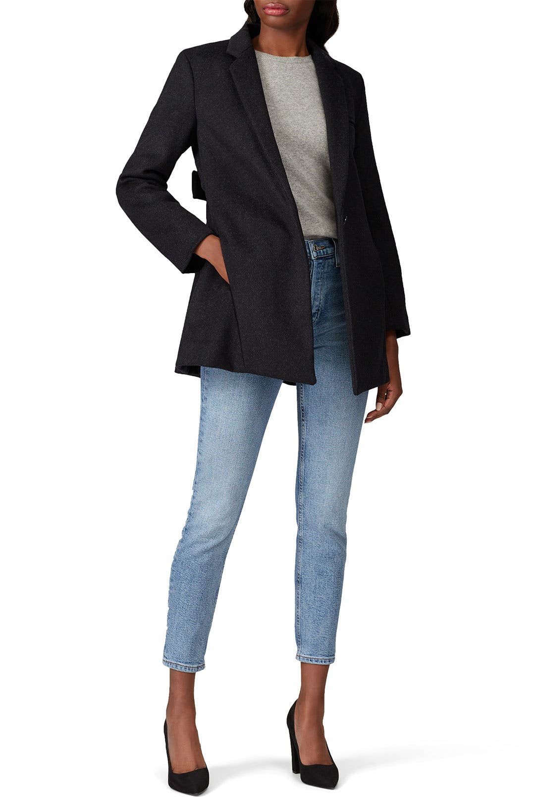 Charcoal Short Coat by Co Rent the Runway
