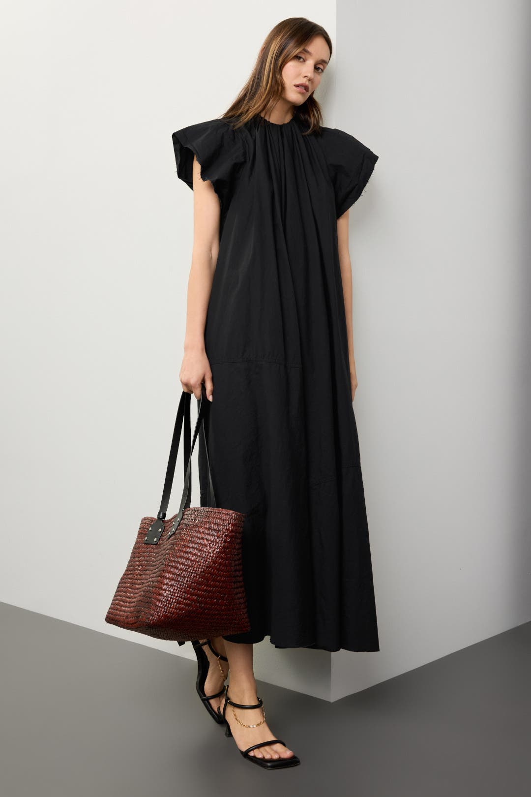 【関税&送料込み】Mm6 Maison Margiela Black Dress With Cro Black Maxi Dress by MM6 Maison Margiela | Rent the Runway
