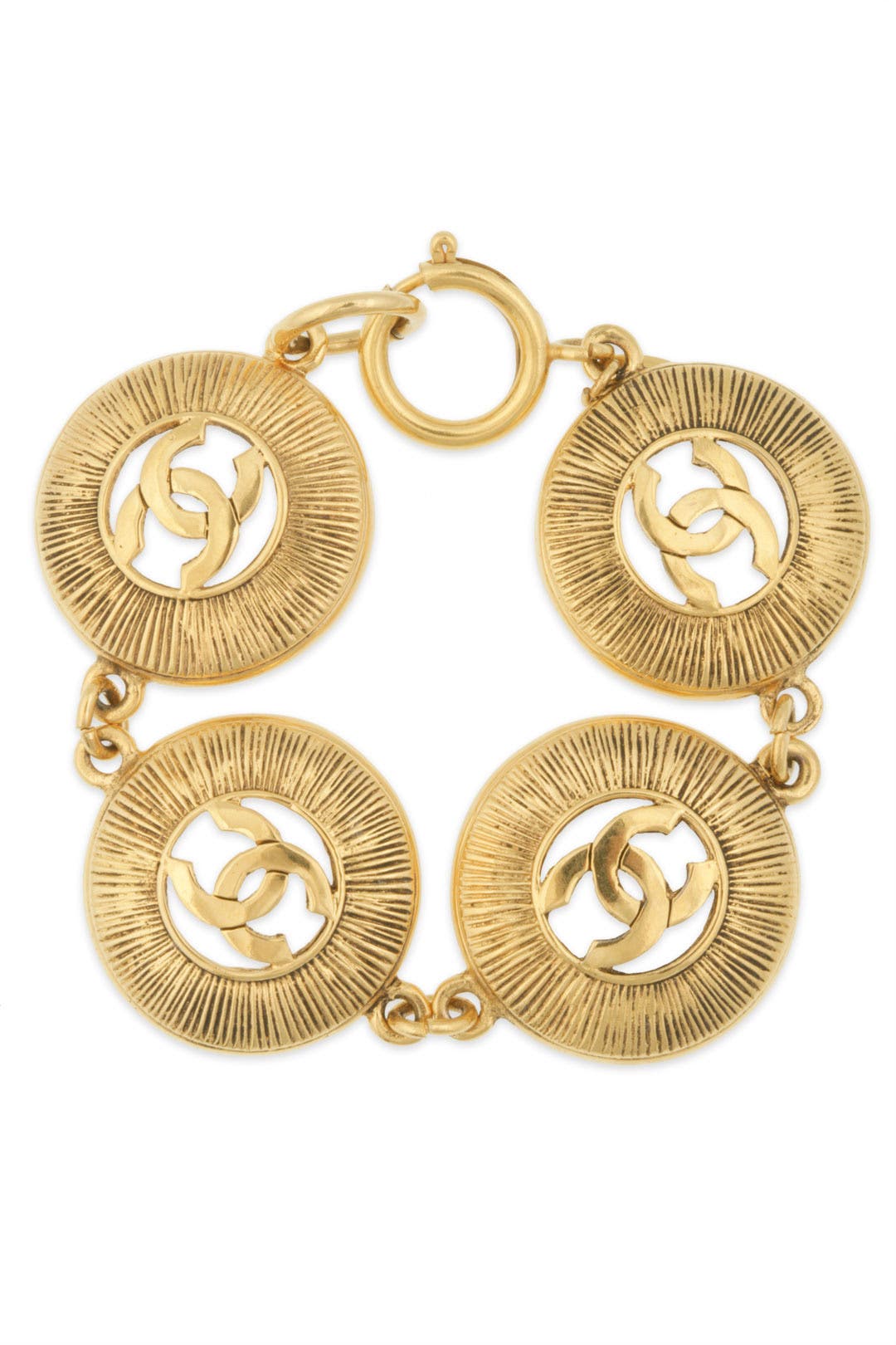 Vintage Chanel Antiqued CC Bracelet by WGACA Vintage