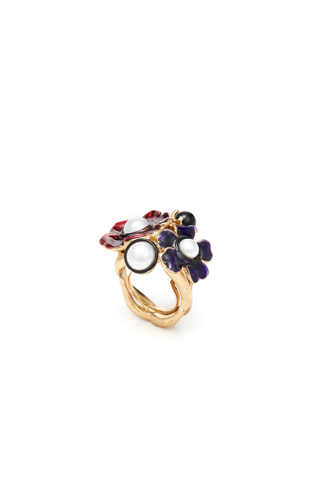 【Oscar de la Renta】フローラル fauxパールイヤリング Oscar de la Renta（オスカー・デ・ラ・レンタ）ピアス
