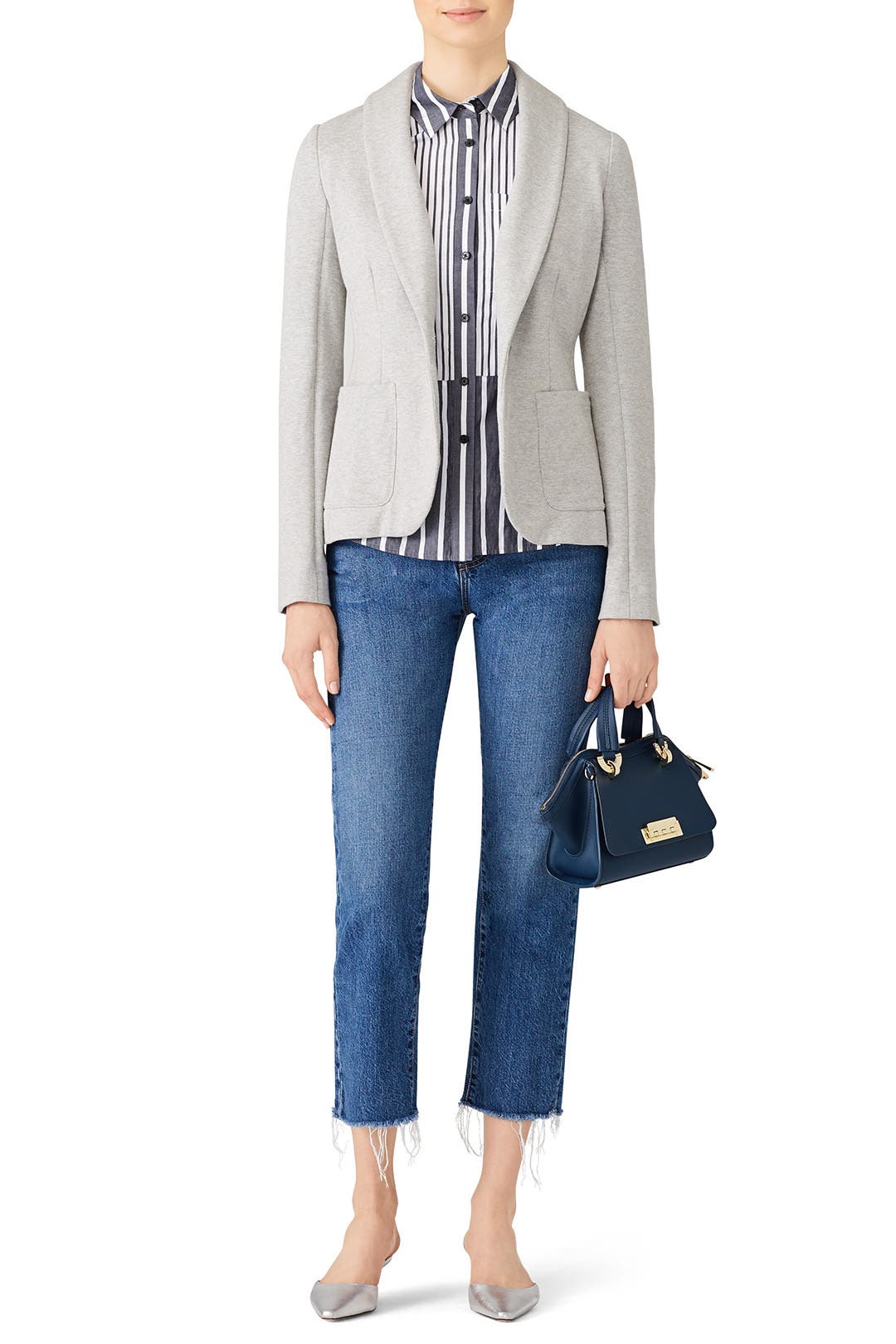 Grey Knit Blazer by KINLY for 62 Rent the Runway