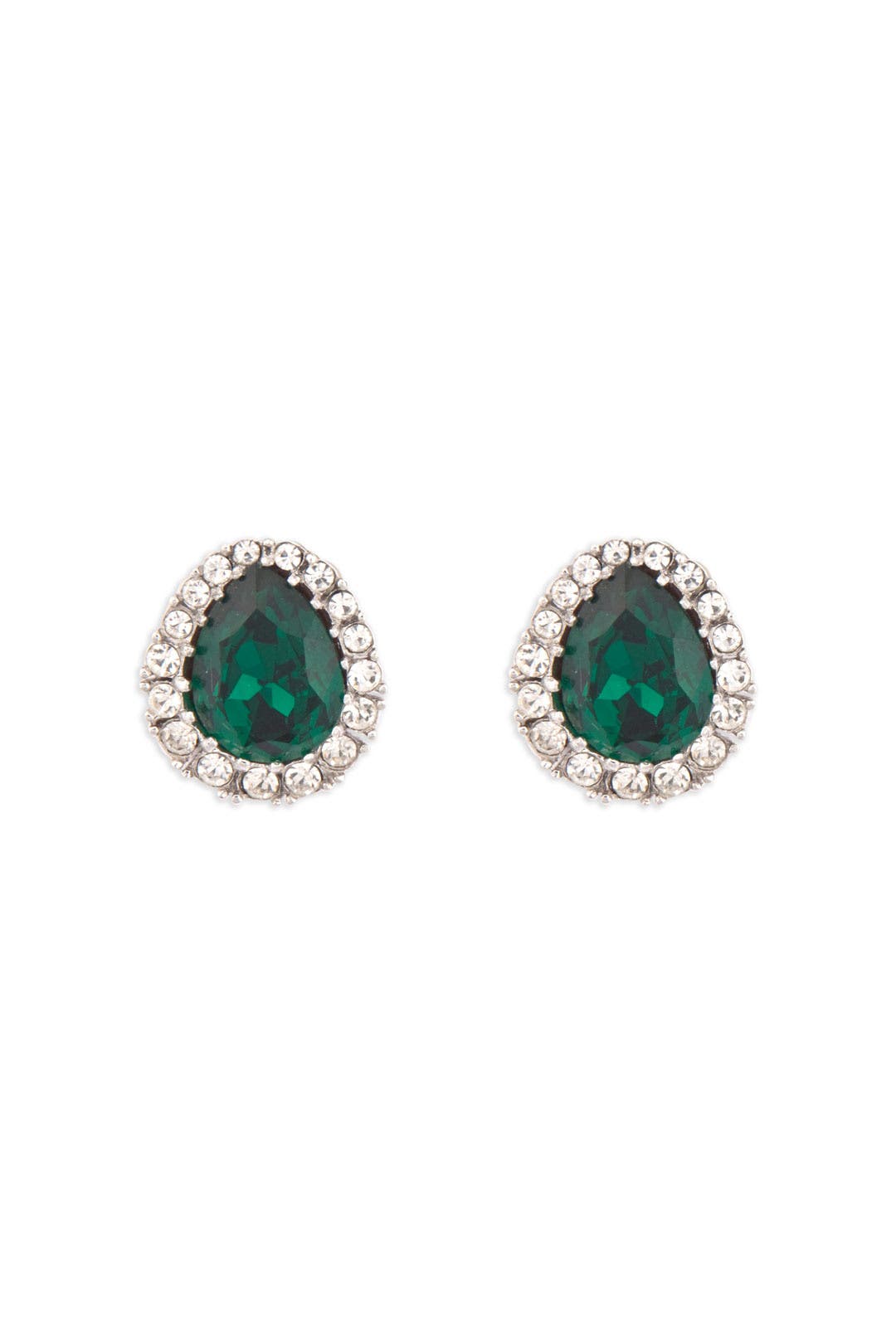 Emerald Pear Stud Earrings by Ciner