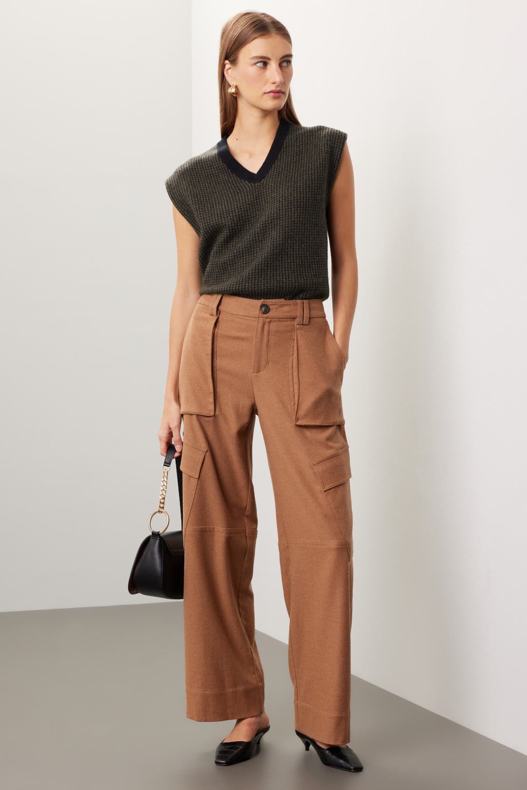 Houndstooth V-Neck Vest