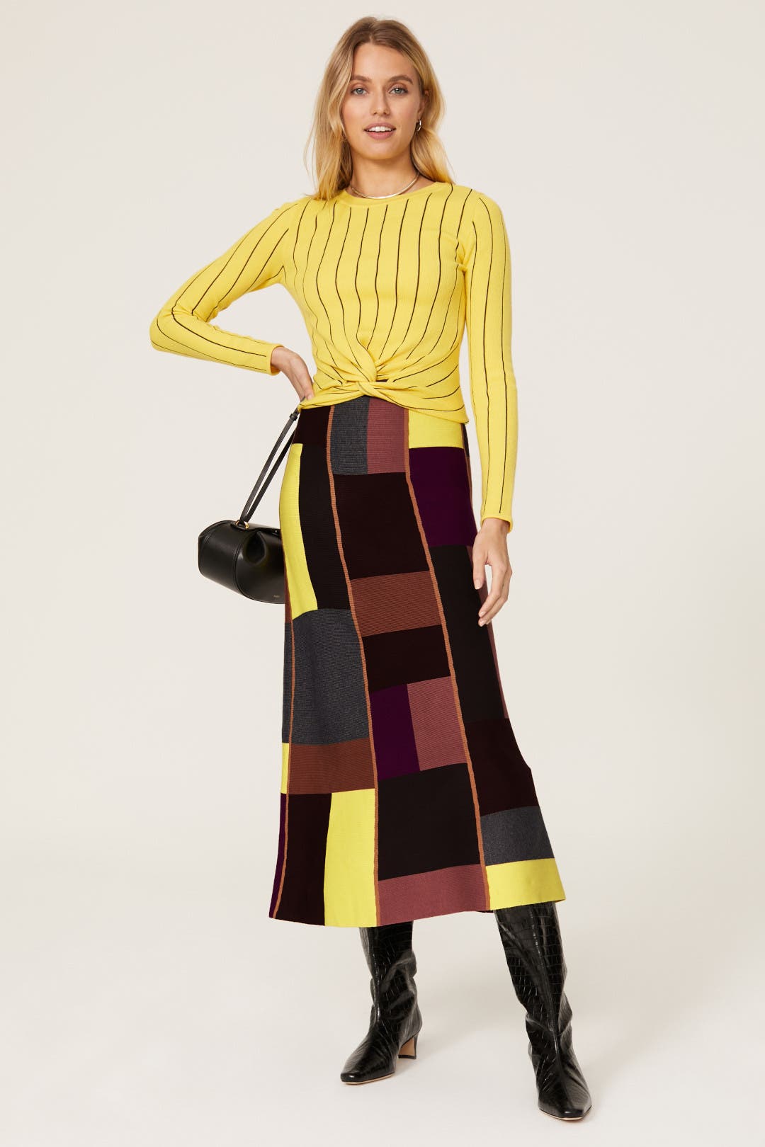 スカート Victoria Beckham Brown midi skirt in wool blend Gathered wool and cashmere midi skirt in brown - Victoria