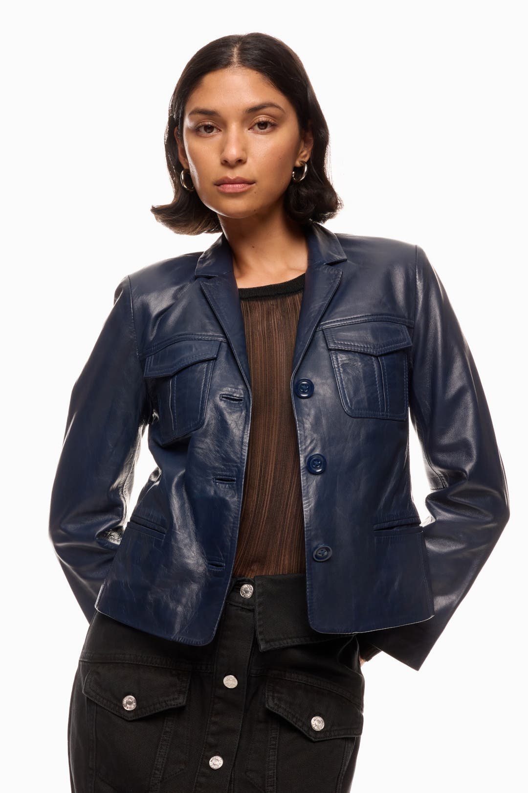 Zadig&Voltaire ラムレザー レザージャケット 36 S 2023 Zadig & Voltaire Veste Verys Leather Jacket Size 36
