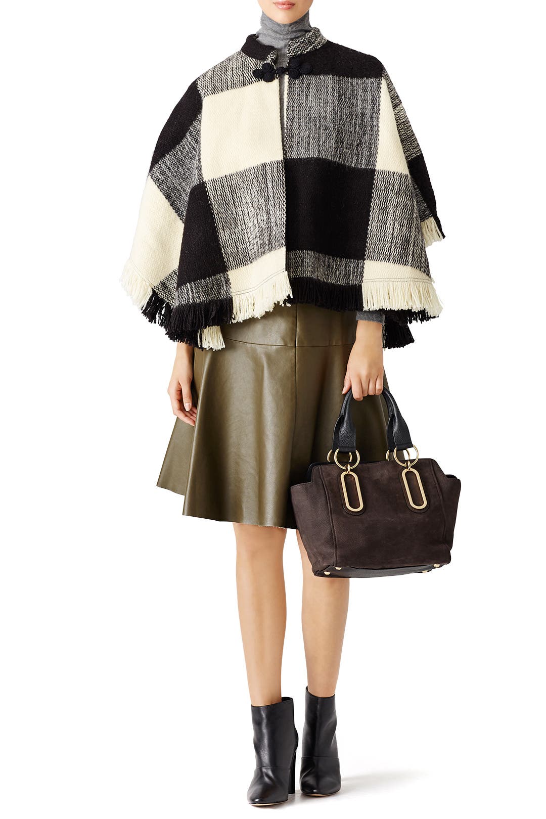 White and Black Dakota Poncho by TULAROSA Rent the Runway