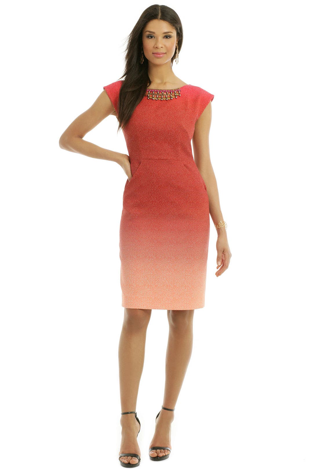 Red Leopard Weave Dress by Matthew Williamson