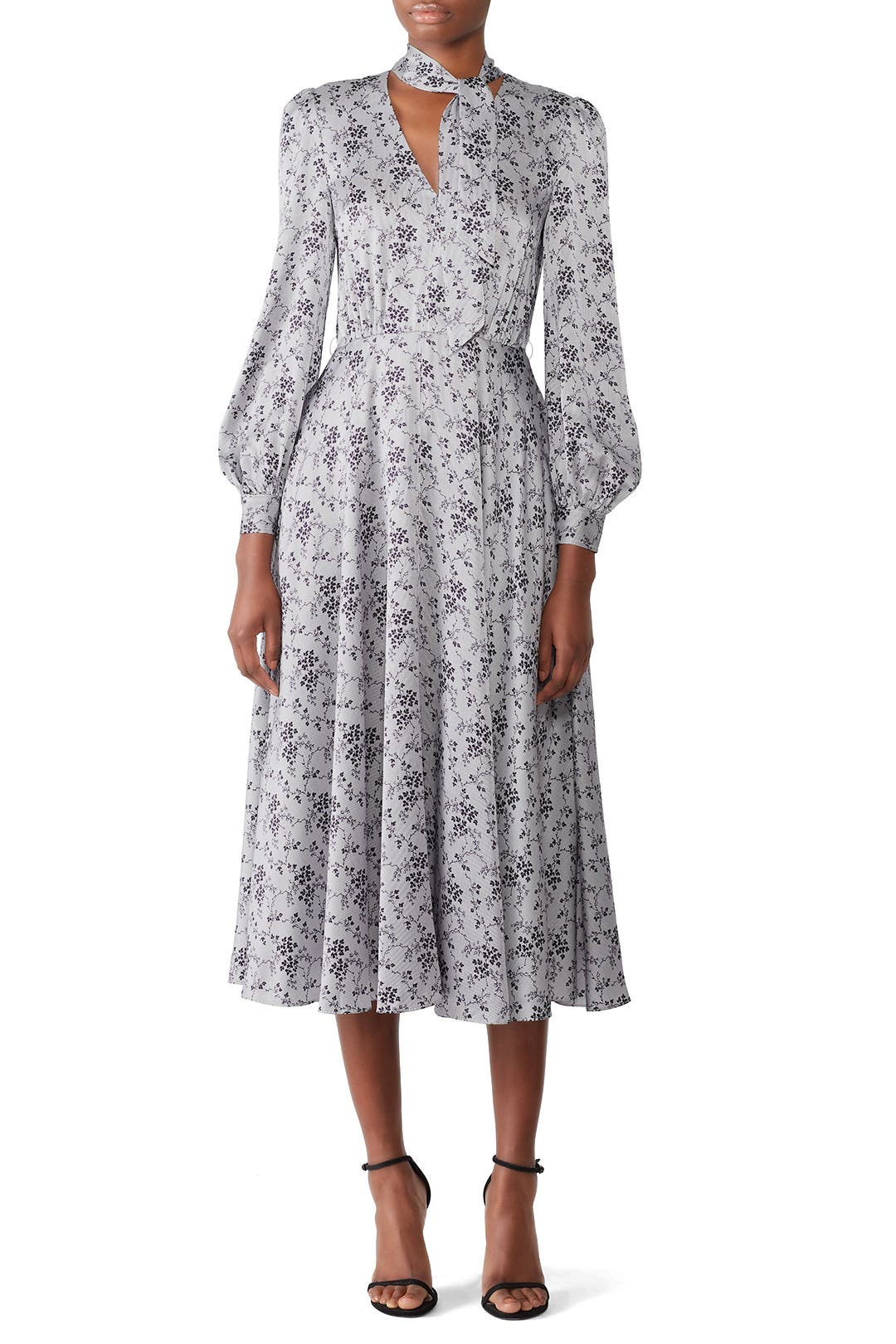 Tie Shoulder Printed Dress