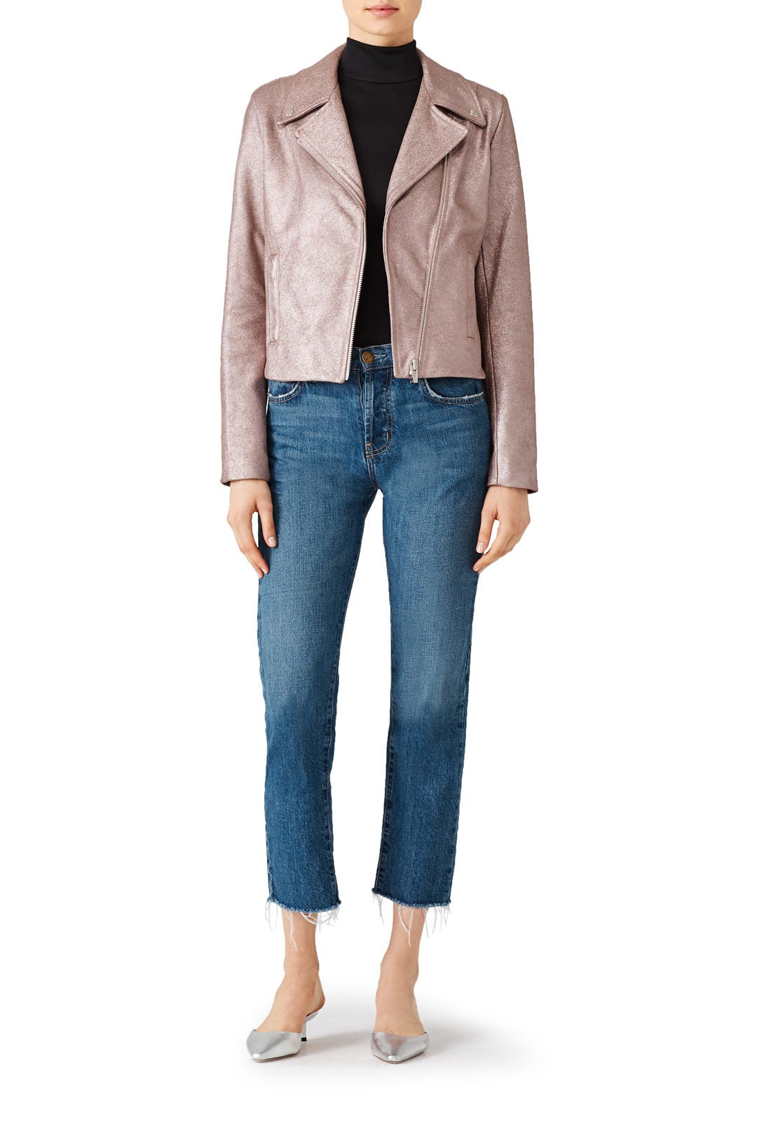 Glitter Leather Jacket by VEDA Rent the Runway