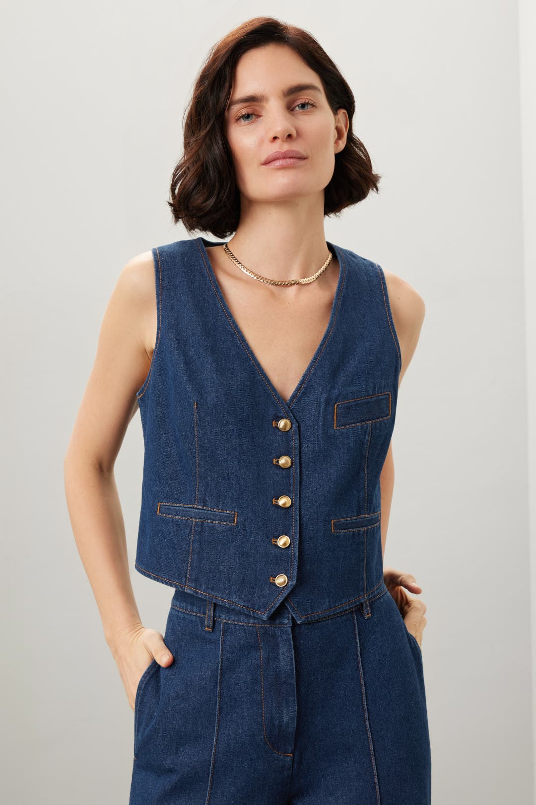 Denim Vest by Rosetta Getty x RTR | Rent the Runway