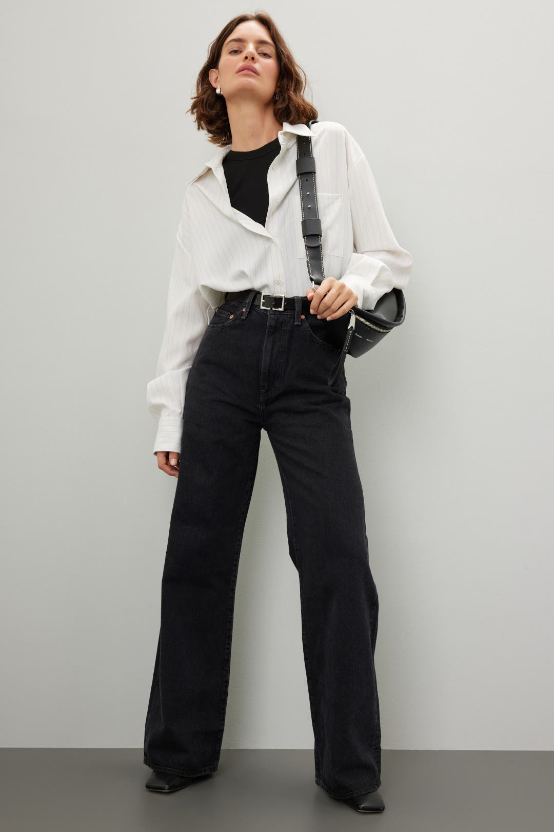Levis RIBCAGE WIDE LEGジーンズ ブラック W23L30 Ribcage Wide Leg Women's Jeans - Black | Levi's® US