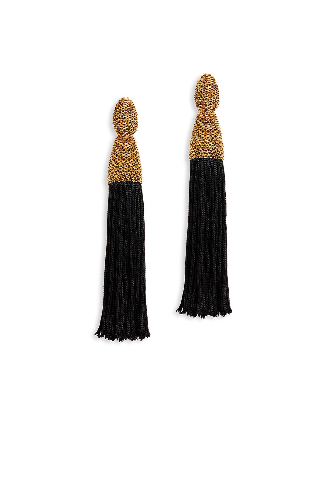 Long Silk Tassel Earrings by Oscar de la Renta