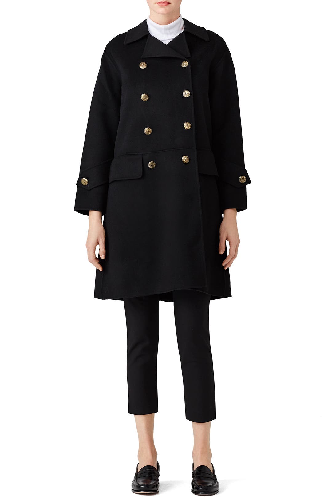 Black Oversized Coat by The Kooples Rent the Runway