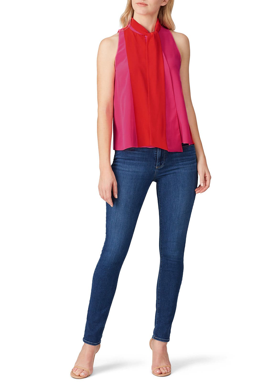 プリント柄★ラップ風★ジャンプスーツ★ DIANE VON FURSTENBERG Multi Colorblock Top by Diane von Furstenberg | Rent the Runway