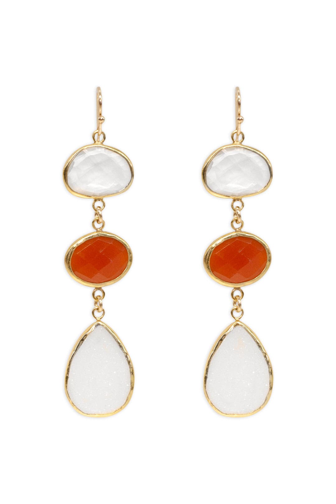 Creamsicle Druzy Drop Earrings by Margaret Elizabeth