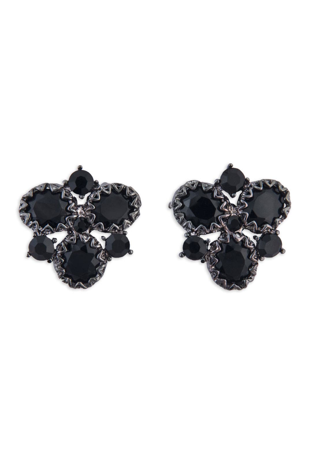 Black Crystal Cluster Earrings by Badgley Mischka Jewelry