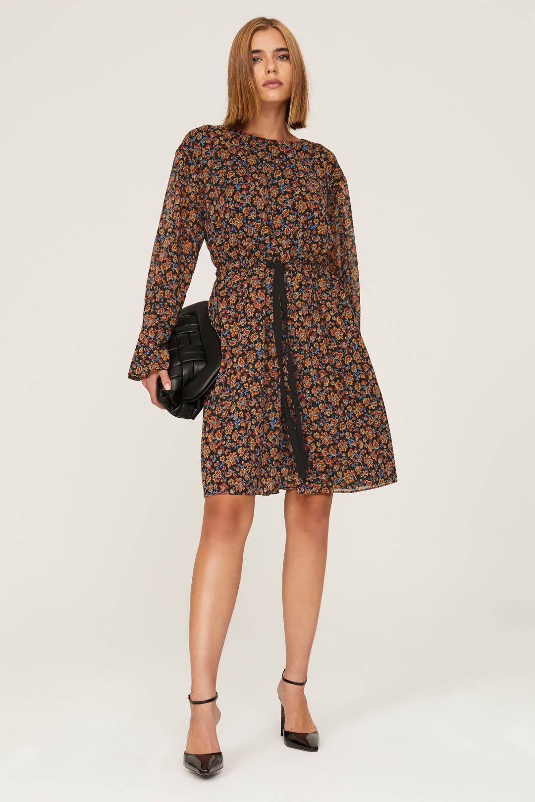 Steal A Glance Floral Tie Waist Dress main image 1