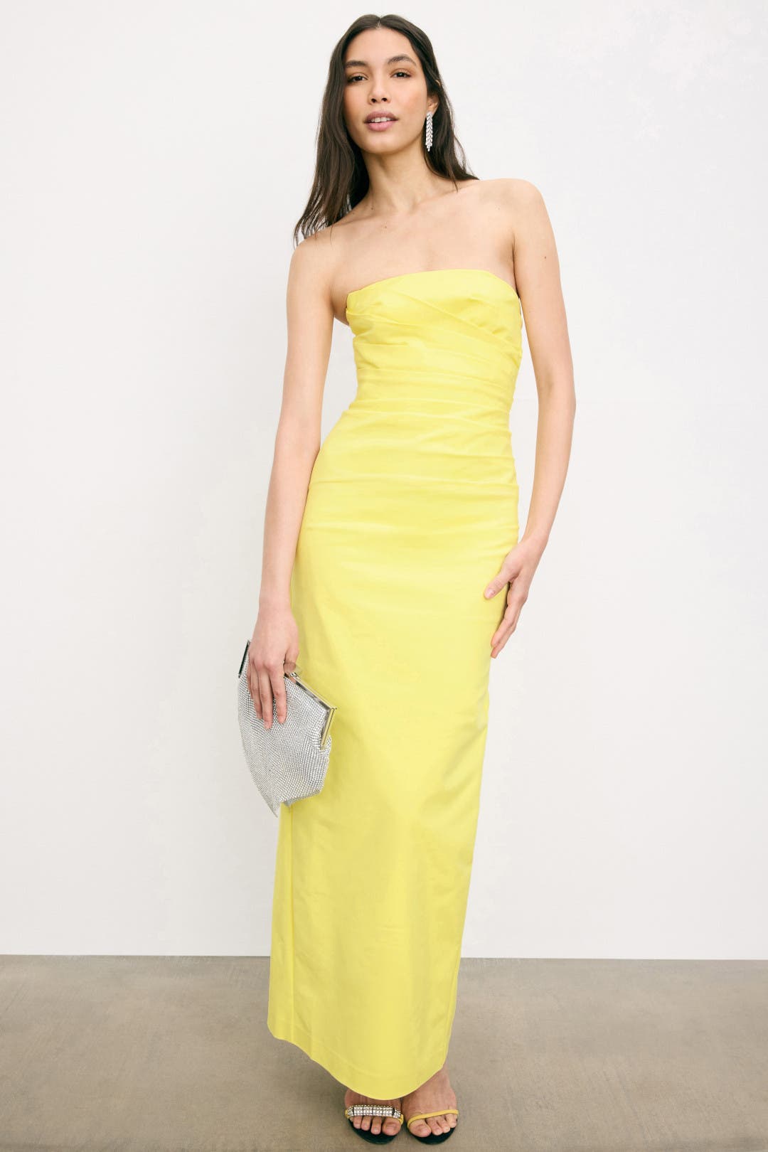 la lune strapless column maxi dress Shona Joy - La Lune Strapless Column Maxi Dress - Forest
