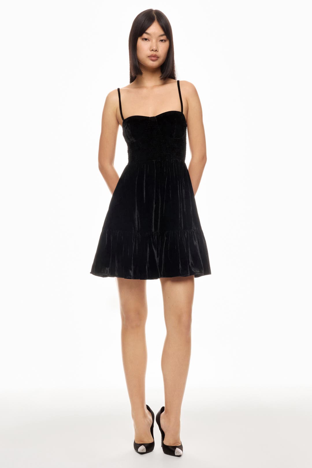 ●depound● Velvet Strap Bustier Dress Black DP249NOP005MBBF Velvet Bustier Dress by MICHAEL KORS | Rent the Runway