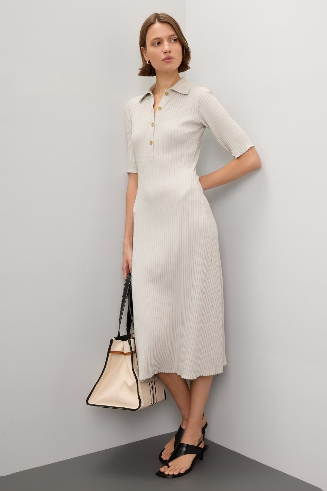Ribbed Knit Midi Dress Maeve Rib Knit Midi Dress Ashley Blue