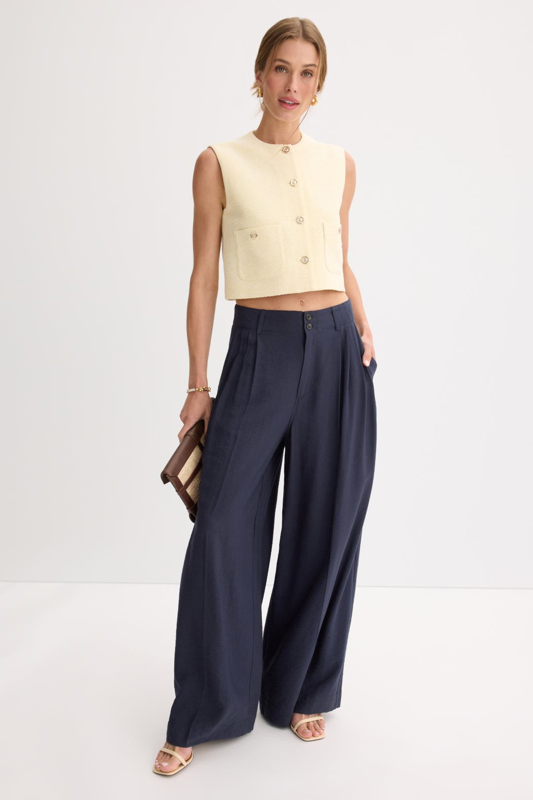 Mesa Geo Pleated Wide Leg Pants