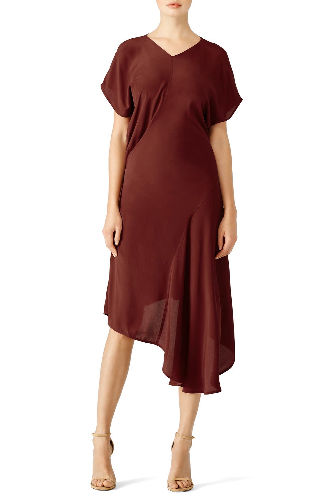 Port Red Asymmetric Dress by Marni | Rent the Runway